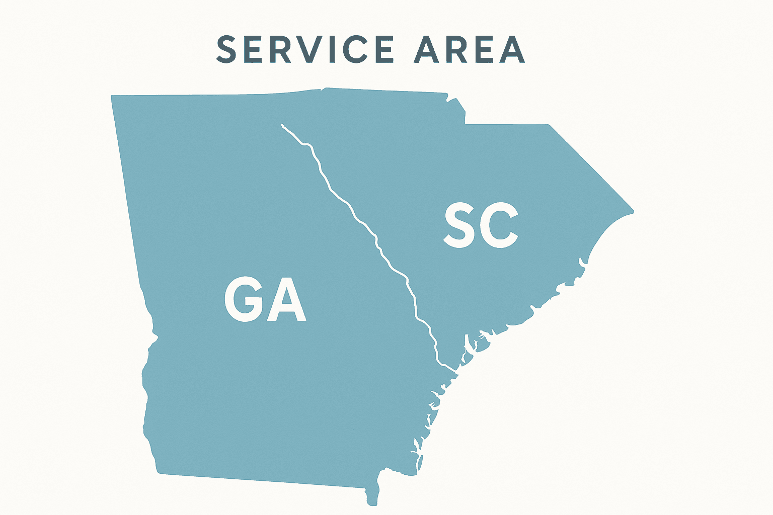 Service area map: Georgia & South Carolina